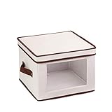 Honey-Can-Do SFT-02063 Natural Canvas Soft Storage Box, Medium Window Box 12x12