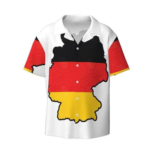 Chemise à manches courtes homme motif drapeau allemand coupe classique à poche