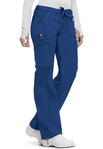 Code Happy Bliss W/Certainty Women Scrubs Pant Low Rise Straight Leg Drawstring Plus Size 46000Ab, 4Xl, Royal #TOP4