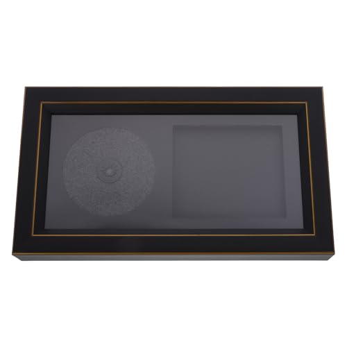 ZUNOXAZ Cornice per Autografi CD Copertura Antipolvere Trasparente, Espositore da Parete e Tavolo per Album Cd, Struttura in Resina Leggera e Robusta per Collezioni Musicali, Regalo