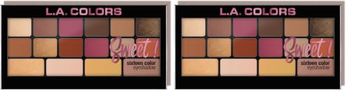 Image of L.A. COLORS Sweet 16 Color Eyeshadow Palette Shimmery Finish, Brave, 20g (Multicolor) (Pack of 2)