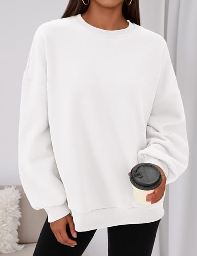 PRETTYGARDEN Sweatshirt for Women Oversized Crewneck Long Sleeve Pullover Fleece Top 2025 Fall Winter Fashion Outfits Clothes
