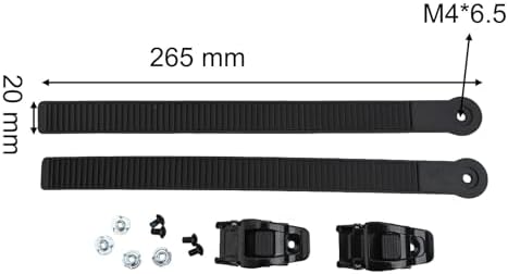 Snowboard Ankle Ladder Strap Binding Buckles, Nylon Adjustable Straps (265/225/205mm x 20mm) with Hardware for Skiing, Snowboarding & Skate Repair(265x20mm)