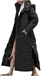 Womens Winter Warm Down Coats Hooded Thicken Elegant Puffer Parkas Maxi Long Zip Jackets Anoraks in Candy Color Multicolor