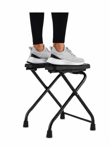 Image of Foldable Portable Commode Stool for Adults Stainless Steel Toilet Chair with Non Slip Legs Open Seat Bathroom Support Chair