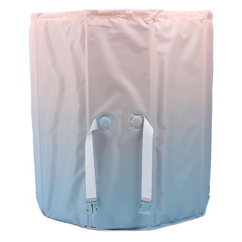 Hamwesh Bañera de Hielo, PVC Engrosado, Diseño Plegable a Prueba de Fugas, Bañera Portátil para Adultos, Plegable con Montaje Rápido para Cabina de Ducha Interior y Exterior (BLUE)