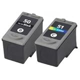  FGE Pack de Cartouches d\'encre compatibles pour Canon PG50 CL51 - Noir/Cyan/Magenta/Jaune
