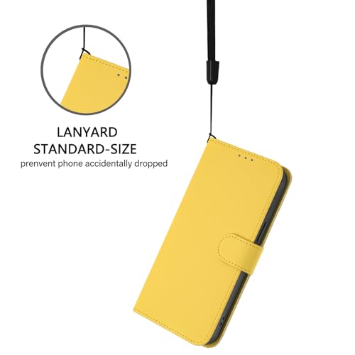 COTDINFOR Case for Samsung Galaxy S25 FE Wallet Case with Card Holders PU Leather Flip Folio Cover [Shockproof TPU Inner Shell] Magnetic Protective Phone Cover for Samsung Galaxy S25 FE Yellow YBM by COTDINFOR - Image 2