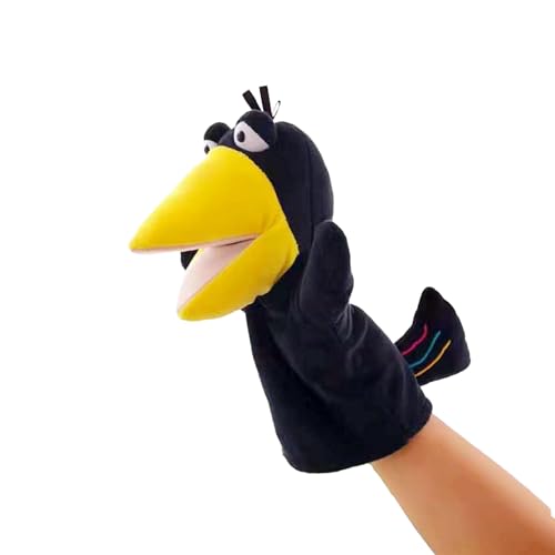 Marioneta Cuervo - 9,84 Pulgadas, Marioneta De Mano Cómodo | Juego De Boca Ligera, Mano De Peluche Para Actividades De Aprendizaje Y Actividades De Aprendizaje Preescolar