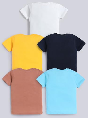 Image of Amazon Brand - Jam & Honey Boys Cotton Graphic Printed Half Sleeves T-Shirt | Regular Fit | Soft & Breathable (Available in Pack of 3 & Pack of 5) (2 to 8 Years)