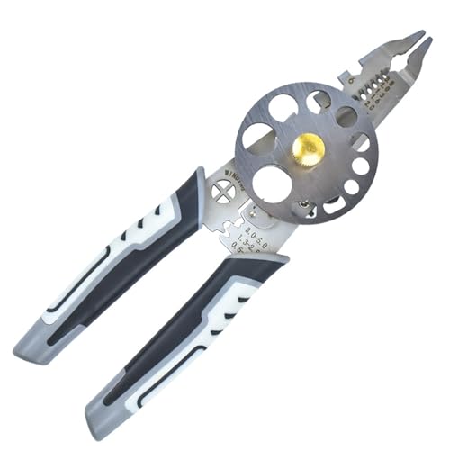 Geevorks Alicates pelacables y crimpadora 10 en 1, cortador de cables, herramienta de pelado con 10 agujeros de separación