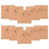 Lurrose 10pièces Lot De Pochettes De Rangement Cd Dvd Papier Kraft Résistant Enveloppes De Stockage Pratique Pour Domicile Et Bureau Protège-disques Réutilisables