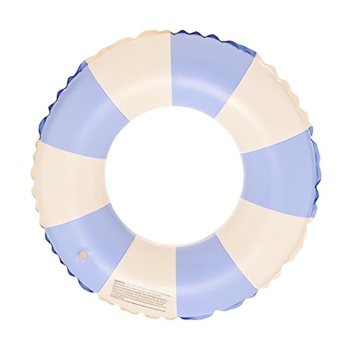 Anel de natação insuflável, Flotador insuflável vintage às riscas, Anéis flutuantes de piscina, Anel flutuante de borracha, para piscinas de verão e praia para adultos e crianças (Azul)
