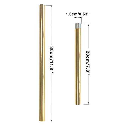 Image of BOKT Downrod Extension Lamp Stem Pendant Light Extension Rod With Threaded Tube Stem Kit with Connector Pack of 2(EP Gold)