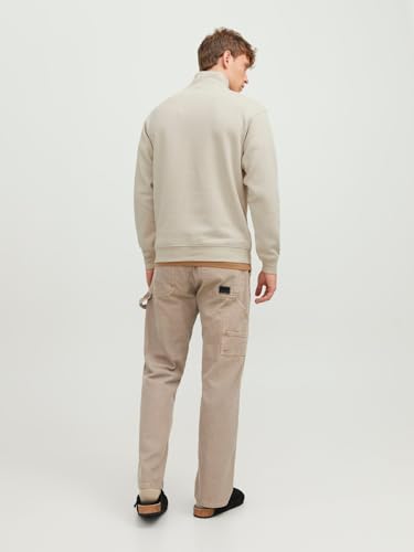 JACK & JONES Jjebradley Sweat Demi-zip Noos Homme Maillot de survêtement, Beige Clair, M