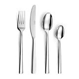 PRADEL ESSENTIEL   Ménagère 24 couverts de table pour 6 personnes   Infinity   Acier Inoxydable 18/0, Finition Brillante   Inox (Epaisseur 2 mm)