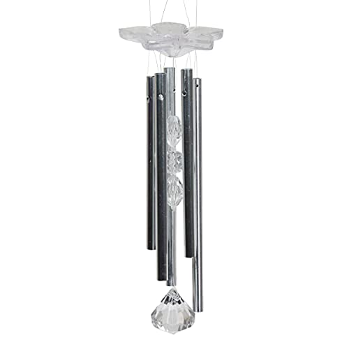 Exhart Large Solar Angel Wind Chime, W/ 13 Led Lights, White Acrylic Angel Body W/Metal Wings, 6.5 X 4 X 42 Inches #TOP6