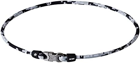 Phiten X30 Digital Camo Titanium Necklace - Sport Necklace Permeated with Aqua Titanium Technology for Neck and Shoulder Tension - Power Elastomer Core with Micro Titanium Spheres - Night, 18 Inch