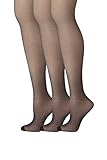 Hanes Womens Set of 3 Silk Reflections Control Top RT Pantyhose, C/D, Classic Navy