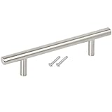 TIRADORES DE PUERTAS DE ACERO INOXIDABLE; Los tiradores de barra en T están hechos en acero inoxidable de primera calidad, tubo hueco y acabado de níquel cepillado. Material duradero y resistente. Cada tirador viene con 2 tornillos de fijación (25 mm)