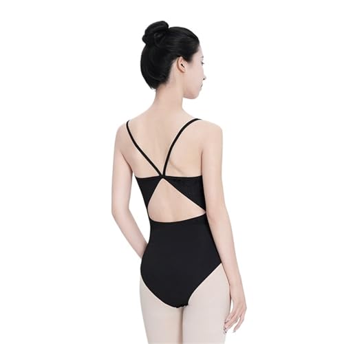Maillot Ballet Mujer Mallas de ballet for mujer, camisola, mallas baile, mono sin mangas for adultos, malla bailarina gimnasia, traje baño(Black Leotard,2XL height 170-175cm)