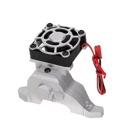 for Traxxas for TRX-4#8290 1/10 RC Crawler Car 1PCS Aluminum Alloy Motor Mount Heat Sink with Cooling Fan RC Upgrade Accessories(Silver)