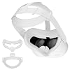 VR Face Cover Silikonhülle Gesichtsabdeckung für Oculus, BOZILY Ersatz Schweißfest VR Gesichtspolster, Waschbar VR Zubehör für Oculus Quest 2 Headset (Weiß)