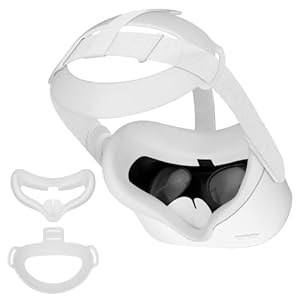 VR Face Cover Silikonhülle Gesichtsabdeckung für Oculus, BOZILY Ersatz Schweißfest VR Gesichtspolster, Waschbar VR Zubehör für Oculus Quest 2 Headset (Weiß)