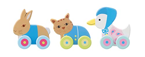 Peter Rabbit Toys - Peter Rabbit My First Push Toys - Wooden Toys for 1 year Old, Toddler - Early Development & Activity Toys for Boys Girls - Official Licensed Peter Rabbit Gifts by Orange Tree Toys