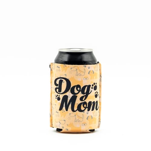 ZipSip Medium NonMagnet Adjustable Neoprene Drink Sleeve with Zippers – Fits Cans, Slim Cans, Bottles, Cups & Glasses – Insulated All-in-One Beverage Holder - Dog Mom