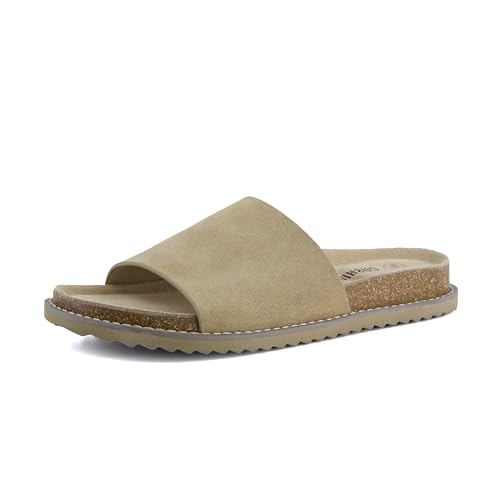 CUSHIONAIRE Ritual Suede Slides for Women, Slip On Womens Sandals with Cushioned Footbed and Arch Support, BISCUIT 11W by CUSHIONAIRE - Used condition - Image 9