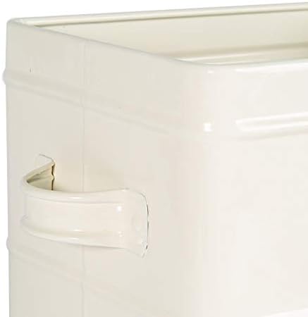 Harbour Housewares Vintage Metal Washing Powder Storage Tin - Utility Storage Canister - 18cm - Cream