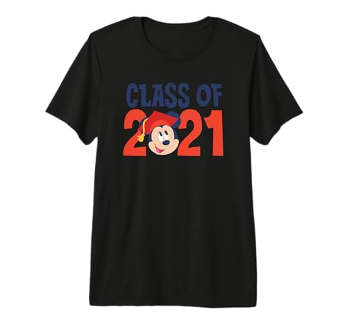 T-shirt Disney Mickey Mouse Grad Class of 2021 en coton de qualité supérieure