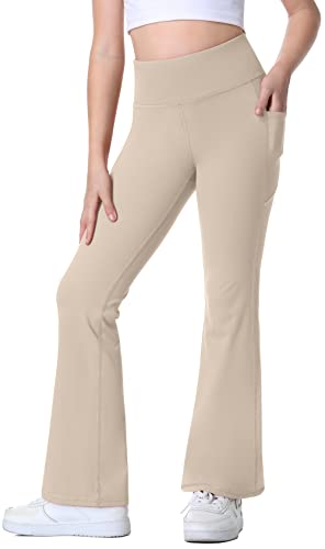 IUGA Girls Flare Leggings High Waist Cute Preppy Clothes for Girls Uniform Pants with Pockets Bell Bottom Pants