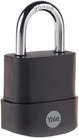 YALE Y227B/45/122/1 - Weatherproof Protector Padlock (45mm) - Outdoor Hardened Steel Black Lock for Shed, Gate, Chain - 3 Keys - Maximum Security