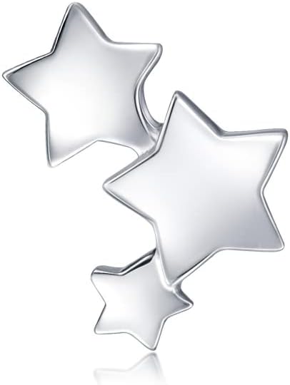 CHOW SANG SANG 950 Platinum Love Decode Single Star Stud Earring for Women 89814E | (Sold Single Not Pair)