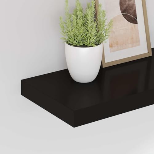 Estantería de pared negra balda flotante ahorro espacio salón 5