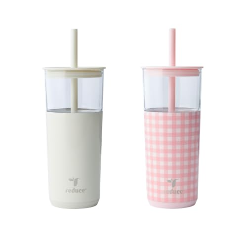 Image of REDUCE Aspen - 20oz Vacuum Insulated Glass Tumbler - Extra Wide Straw & Lid