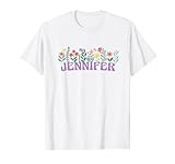 Wildflower Floral Jennifer Prnom Fte des Mres Femme T-Shirt