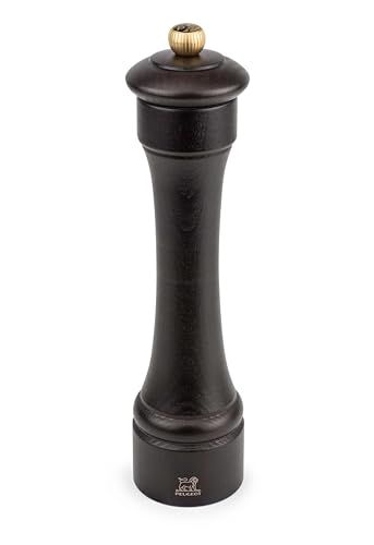 Peugeot Hostellerie Moulin à poivre manuel, Réglage mouture classique, Couleur : Chocolat, Taille : 22 cm, Matière : Bois, 22648, Noir