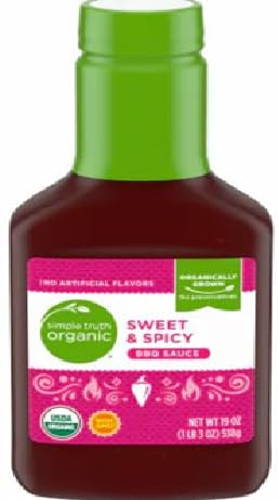 Organic Sweet & Spicy Barbecue BBQ Sauce (Pack Of 1 Bottle 19 oz.)