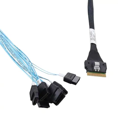 Câble SlimSAS SFF8654 vers 8xSATA Microchip Adaptec 0.8m ultra plat à haute flexibilité