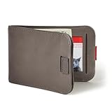 Distil Union Wally Bifold 5.0 Slim Bifold Wallet for Men – Minimalist RFID Leather Wallet with ID Window, Pull Tab Card Holder & Money Clip - Holds 14 Cards & 30 Bills - Grey