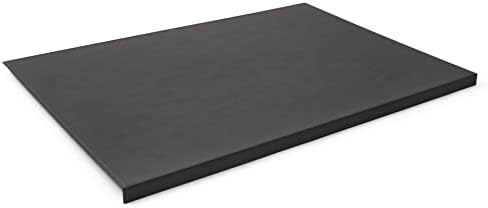 Desk Pad Made of Black Leather cm 70x50 - Resistant Steel Core with L-Shaped Forward Profile - Handmade Stitchings - Made in Italy