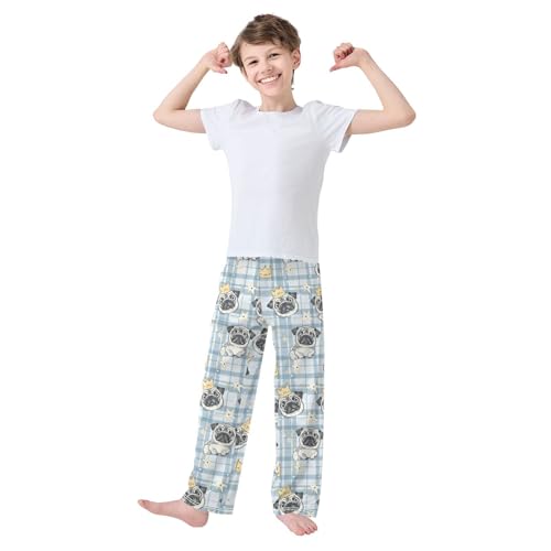 Pajama Bottoms, Pattern with Puppy Pugs Pajamas Pant Lounge Wear Sleep Long Pants Casual Sleepwear Pjs2