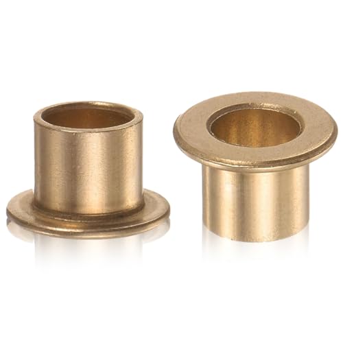 CPJJ 2 Piezas Brida Casquillo 12mm Diámetro 20mm Brida 15mm Longitud 1.2mm Espesor Brida Bronce Casquillo Autolubricante Casquillos para Equipos Industriales