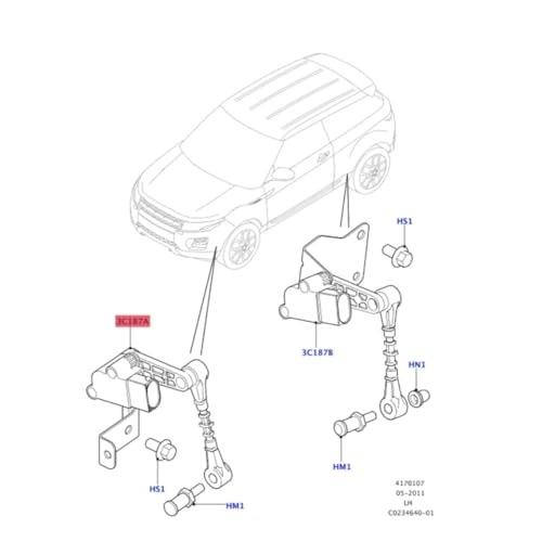 Capteur LR024221 de position pour Range Rover Evoque L538 suspension arrière