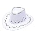 Egmy Adult Casual Solid Suture Summer Western Fashion Cowboy Sun Hat Wide Brim Travel Sun Cap Banquet (White, One Size)