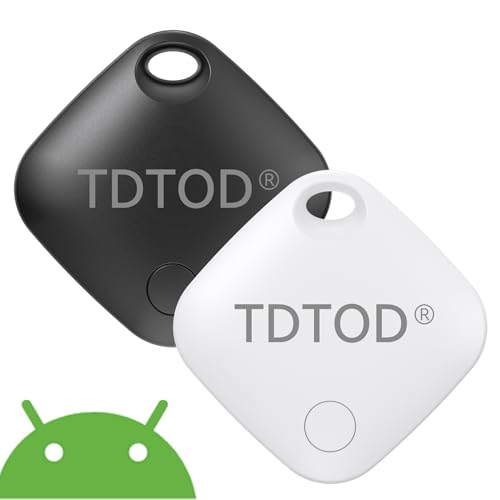 Android Smart Tag,Android Airtag Tracker Schlüsselfinder Kompatibel mit Google Mein Gerät Finden APP Bluetooth Tracker IP66 Wasserdicht Key Finder für Gepäck,Brieftasche (Weiß&Schwarz, 2 Pack)