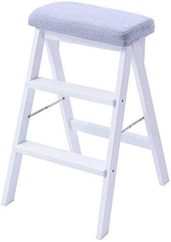 Tabouret marcheur pliant en bois blanc pour atteindre les hauteurs sans effort